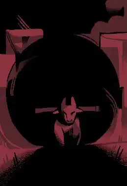 A skill portrait for Beast of Burden, a Physique skill, in red tones. The image shows a yoked ox pulling a massive, towering boulder that obscures the landscape behind it; only the path ahead lies visible, with grass swaying in the wind.